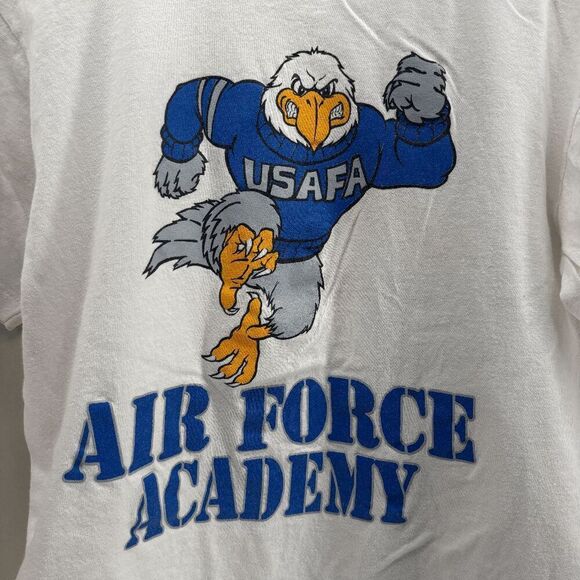 VTG Air Force Academy 80s 90s Fighting Falcon Mascot Shirt Artex Tag USA Size M